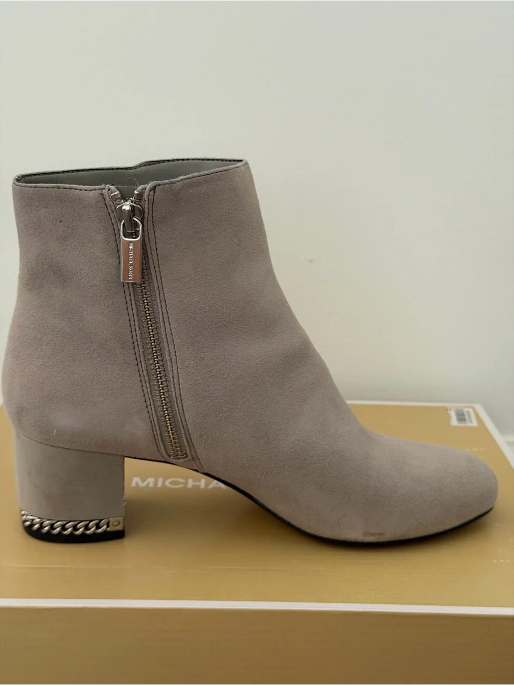 Michael Kors Women's Light Gray Suede Ankle Boots